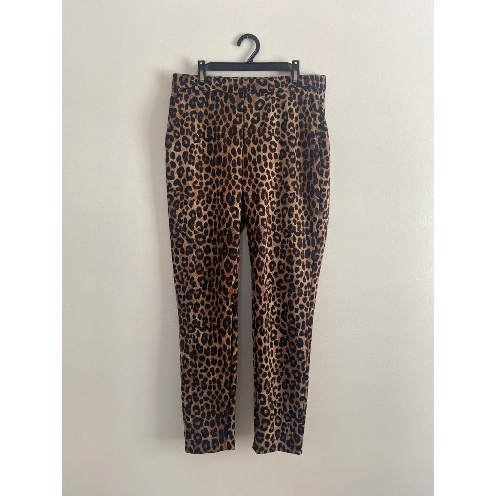 Michael Kors Women's Leopard Print Slim Fit Pants Size S